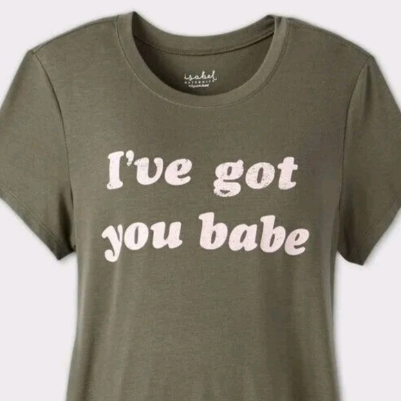 Isabel Maternity by Ingrid & Isabel Tops - Isabel & Ingrid Maternity Olive 'I've Got you babe graphic Tee
